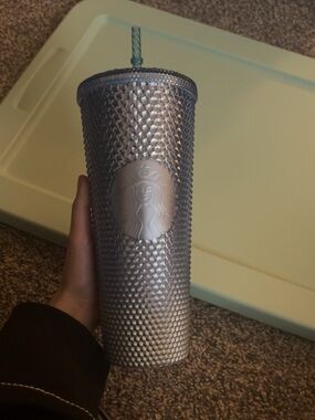 Starbucks Iridescent Studded Tumbler - Silver blue